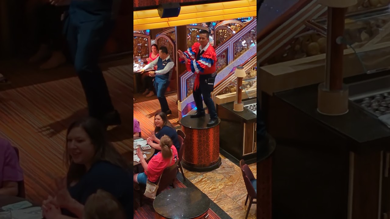 Dinner & Dancing Waiters on Carnival #carnivalcruise #carnivalfreedom #cruiselife #entertainment