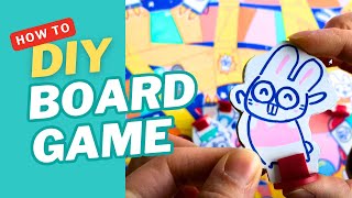 ❤️❤️ DIY BOARD GAME BUNNY HIT BY AN UFO❤️❤️ DIY ART DIY CRAFTS WITH POSCA MARKERS -Acryla Gouache