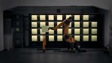 Robotic arms create custom furniture in Robochop installation by Kram/Weisshaar