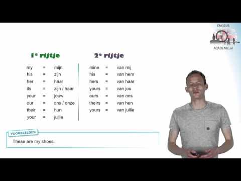 Engels - Bezittelijke voornaamwoorden - Possessive determiners and pronouns - EngelsAcademie.nl