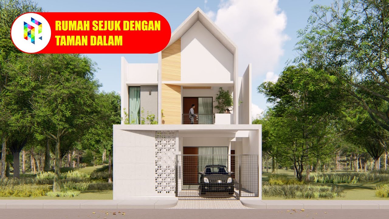 Desain Rumah Tinggal Modern, 2 Lantai, 5 Kamar tidur di Lahan 7 x 19 mater