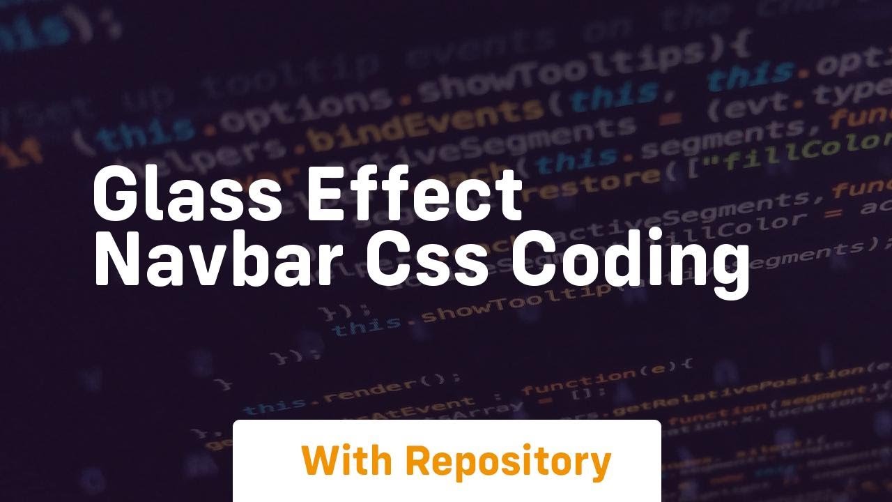 Glass effect navbar css coding - YouTube