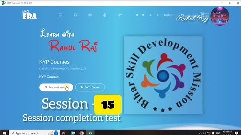 Session 15 | SESSION COMPLETION TEST | KYP | BSDM | MKCL