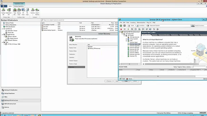 Instant Recovery of a VM from a Veeam Backup Copy Job