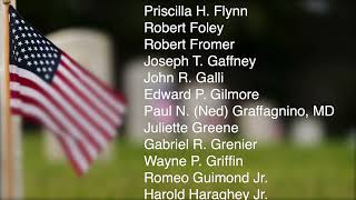 Memorial Day Remembrance of West Hartford Veterans Who Passed Away Since Last Year's Ceremony