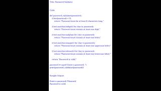 Famous Password Validator (Python) [datasciencecookie.com] Profile