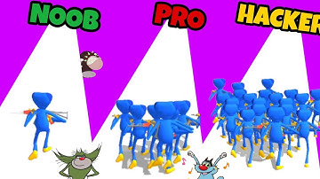Noob vs Pro vs Hacker In Poppy Clash 3D | Oggy Jack and Bob | Mactol Gaming