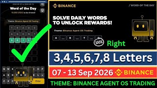 Theme Binance Agent OS Trading WOTD | Binance Crypto WODL Answers Today | All Letters WOTD screenshot 1