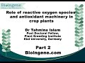 Bioingenecom webinar on role of ros and antioxidant machinery in crop plants part 2 of 3