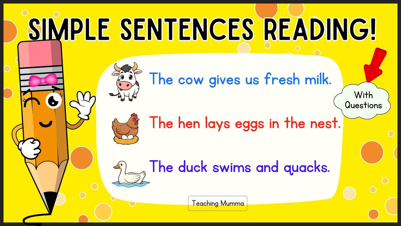 Let's Read! | Simple Sentences for Kids | Practice Reading | Grade 1 ...