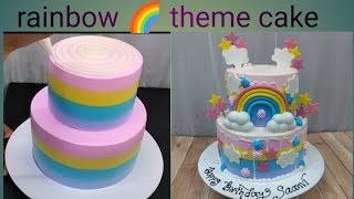 rainbow 🌈 theme cake design @Cakesmekers