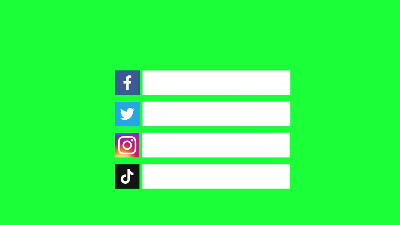 Free HD green screen social media lower third || Instagram, Facebook, X-Account, Tiktok no copyright