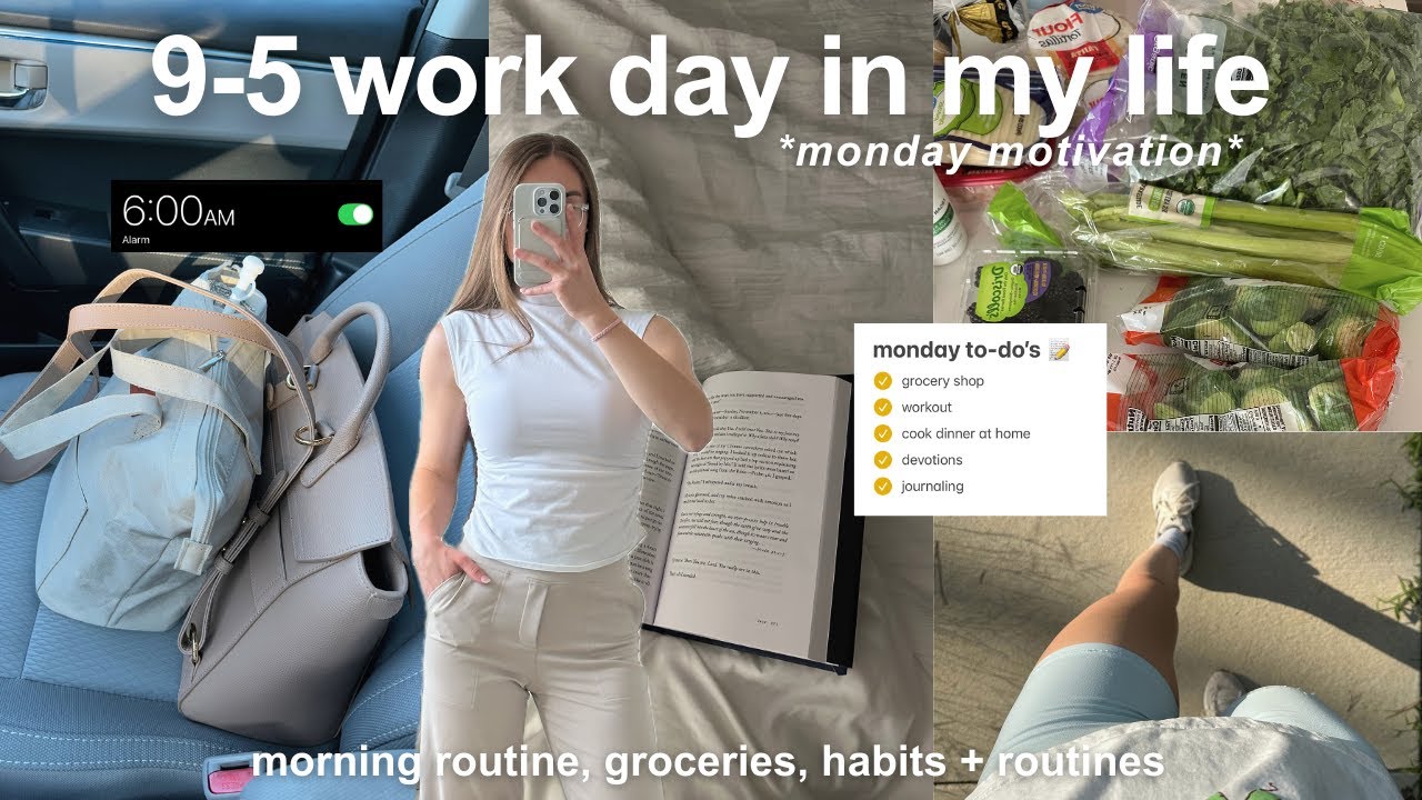 6am *productive* monday vlog: work day in my life, grocery haul, healthy habits + building routine