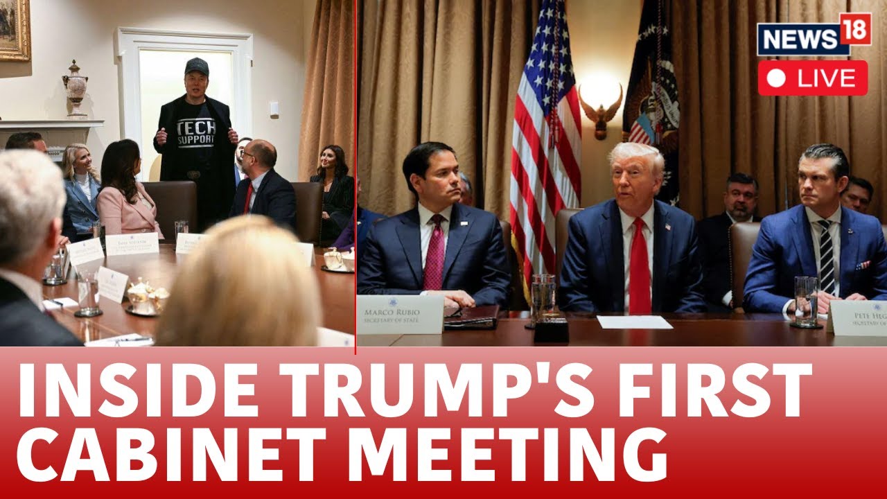 LIVE | U.S. President Donald Trump Holds First Cabinet Meeting | Elon Musk  | White House | N18G