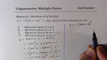 Maximum Minimum of Trigonometric Function Most Important IIT JEE SAT AP Math DSSSB | ACT
