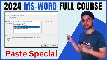 Paste Special In MS Word | MS Word full course in Hindi | MS Word Complete Video In Hindi