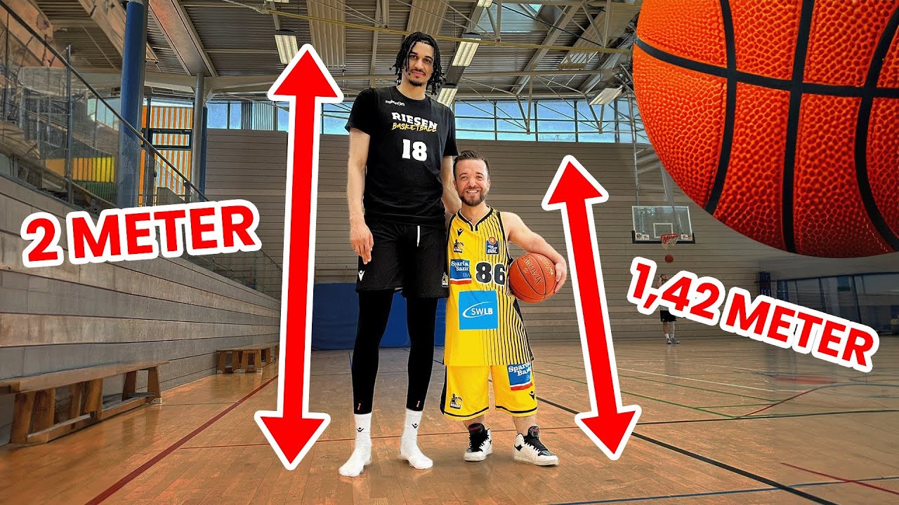 SpaßesHALBer 💥 1,42 vs 2 METER - Basketball DUELL 🏀🔥