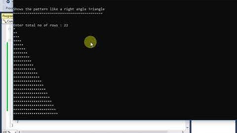 C# to show the pattern like right angle triangle