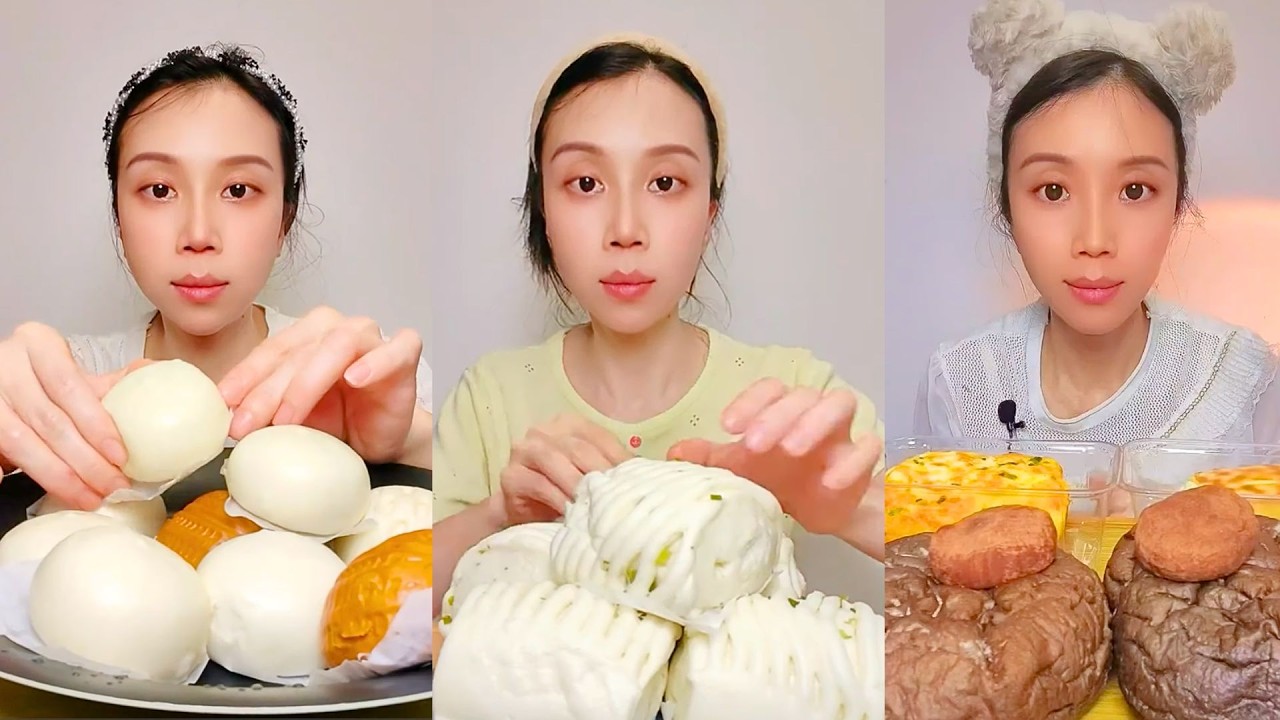 Chinese Bun Eating Show Food ASMR Mukbang #107
