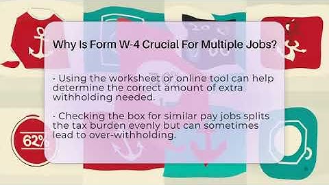 Why Is Form W-4 Crucial For Multiple Jobs? - Your Paycheck Planner