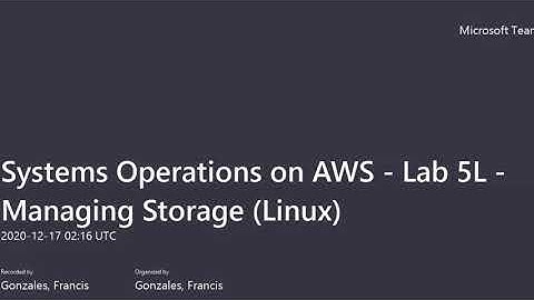 Systems Operations on AWS   Lab 5L   Managing Storage Linux