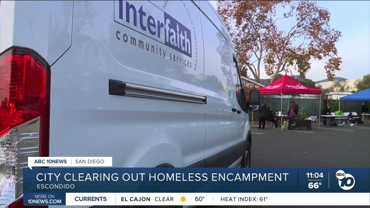 Escondido clearing homeless encampment