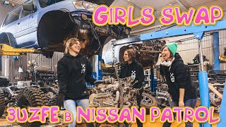 Девчонки ставят мощный V8 вместо дизеля в крутой Nissan Patrol #Y61 #3UZ