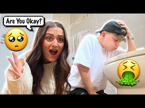 Pretending To Feel Sick And Then THROWING UP Prank *CUTE REACTION*