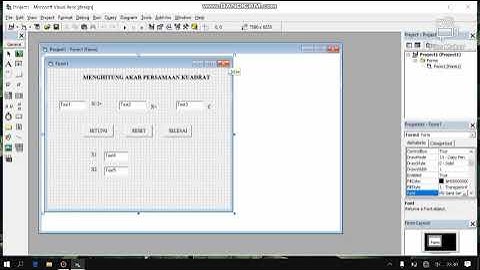 membuat program akar persamaan kuadrat ~ visual basic 6.0
