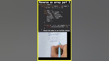 Reverse an array in java in telugu part 3 #dsa #array #coding #java #shorts