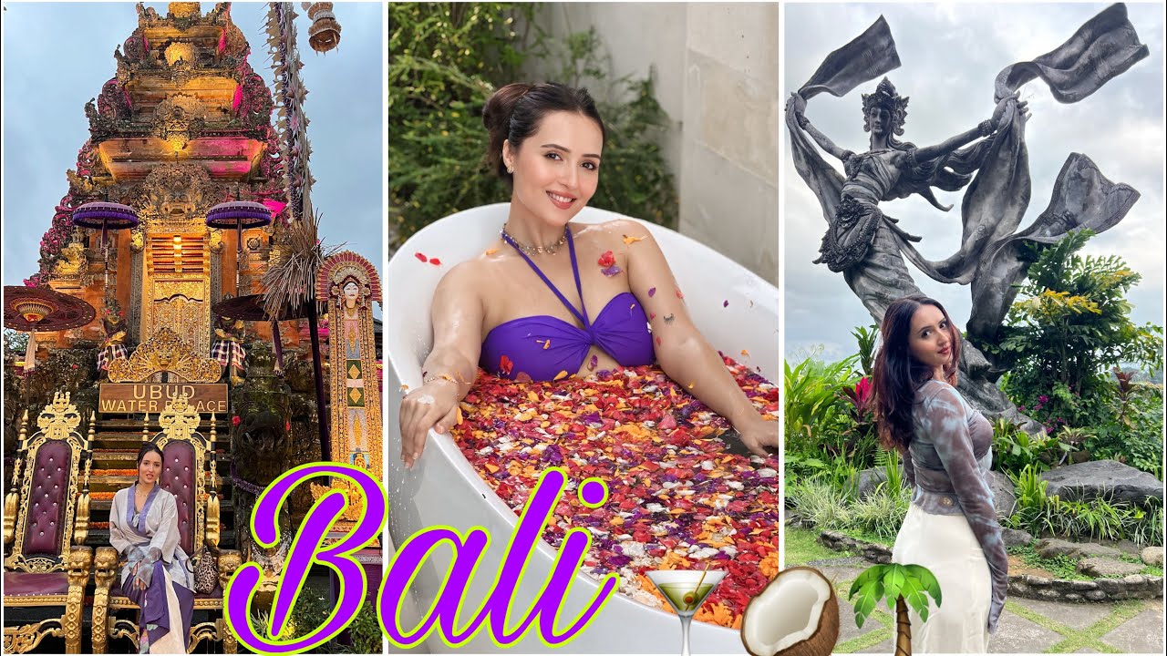 1st day in ubud  😳 🛕 Cafés, Temples & Markets (cafe taman de Dari , Saraswati water place )🌴🥥