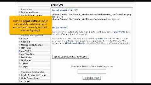 How to install phpWCMS from Fantastico