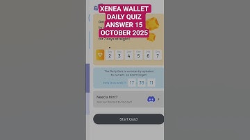 XENEA WALLET DAILY QUIZ ANSWER 15 OCTOBER 2025 #shorts