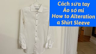 Cach sửa tay áo sơ  mi/how to shorten shirt sleeves/Tammy Thai vlog