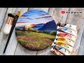 Beautiful Landscape painting with Acrylic Paint🎨- Step by Step