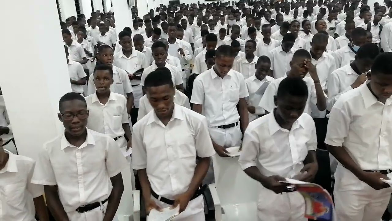 Adisadel College 2022 SHS 1 students singing the school ode with passion. 🖤🤍🖤🤍🖤