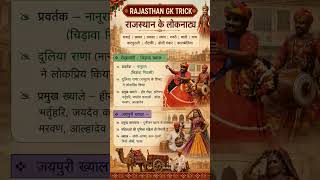 राजस्थान के प्रमुख लोकनाट्य। Rajasthan GK Trick