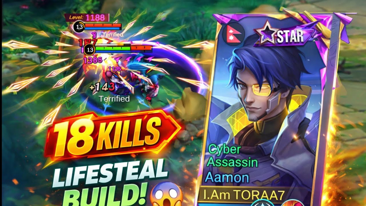 18 Kills Star Aamon Lifesteal Build is Unstoppable! 🔥 | Insane Gameplay | Mobile Legends Bang Bang