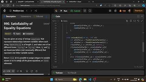 Leetcode 990 || Satisfiability of Equality Equations