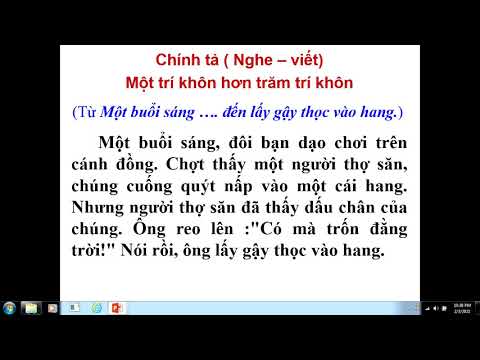 Chính tả (nghe viết) - khối 2 - tuần 22 - bài một trí khôn hơn trăm trí khôn