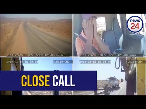 WATCH: Dashcam captures truck driver's close call