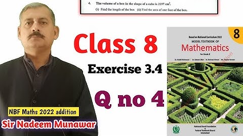 class 8  Exercise 3.4 Q no 4 Ex 3.4 NBF Maths How find cube root of a number |  Sir Nadeem Munawar
