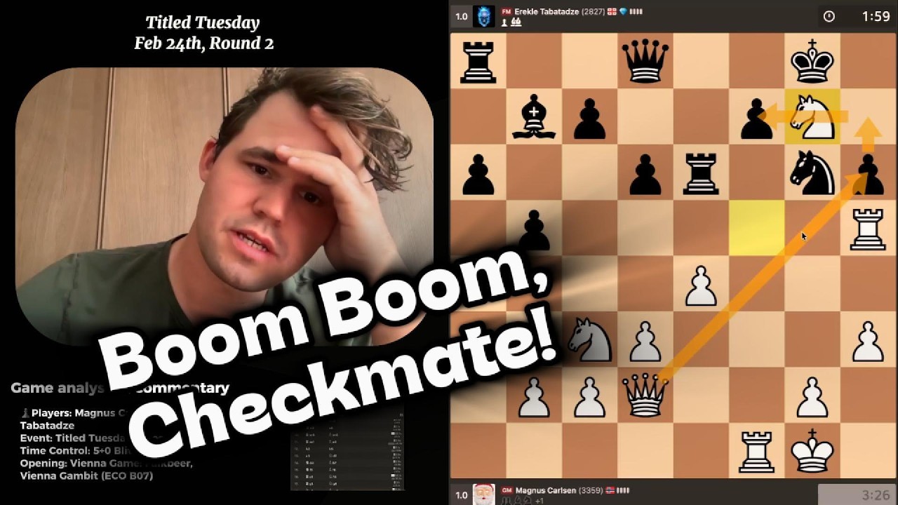 Magnus Carlsen Pilots the Vienna Gambit (Falkbeer Variation) | Titled Tuesday