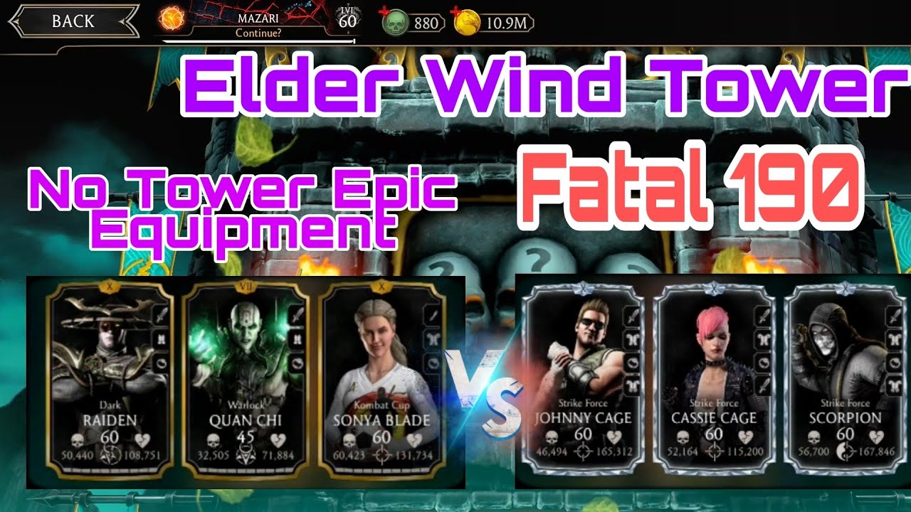 Elder Wind fatal tower 190 with gold team | Talent tree and Equipments