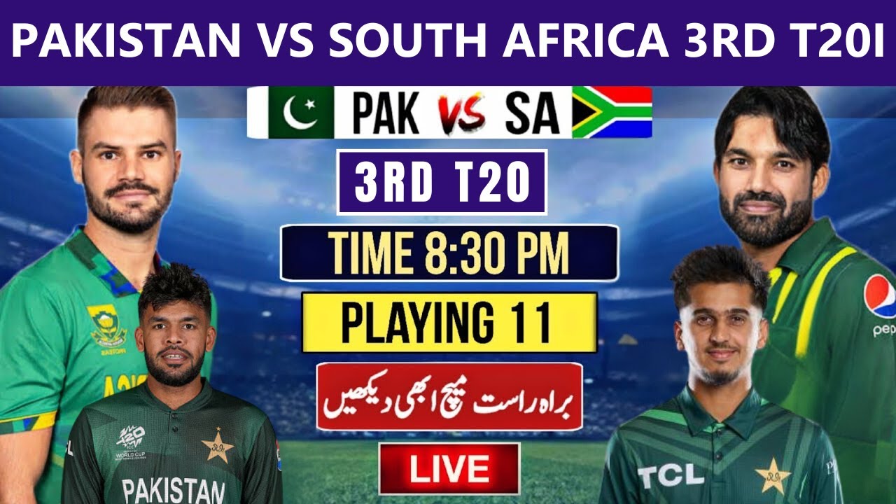 Pakistan 3rd T20 Playing 11 Vs South Africa 2024 | PAK Vs SA 3rd T20 ...