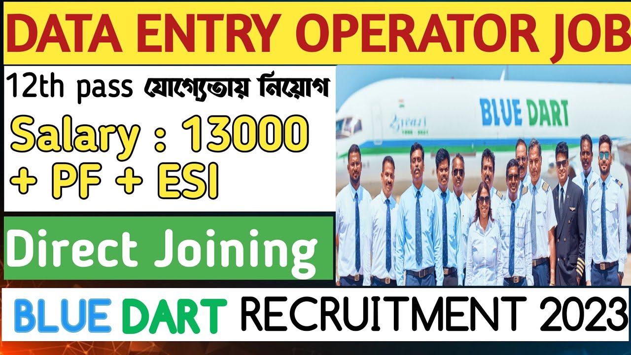 Data entry jobs 2023 job for freshers Blue Dart recruitment 2023