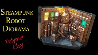 Sculpting a Steampunk Robot Diorama/ Polymer Clay, Fairy Lights, Balsa Wood, Time-lapse Sculpture.