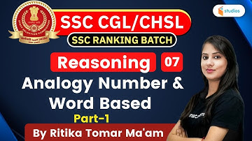 2:30 PM - SSC CGL/SSC CHSL | Reasoning by Ritika Tomar | Analogy Number & Word Based | Part-1