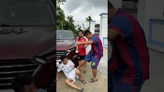 Ronaldo faked a foul on Messi but was caught.