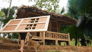 Alone Build A Wooden House On The Island Off Grid | Make Wooden Stairs And Wooden Walls / Ep 3